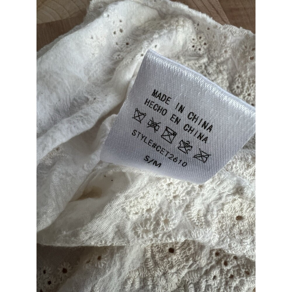 Women's Sleeveless Crop Camisole Tank Crochet Lace 100% Cotton Boho Festival S/M - Picture 5 of 7